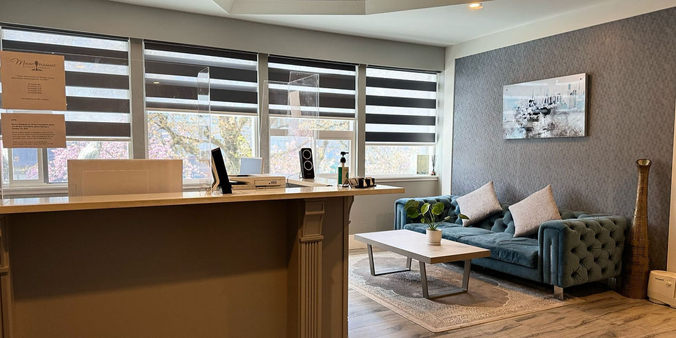 Massage therapy treatment room in Vancouver for prenatal and postpartum care 
