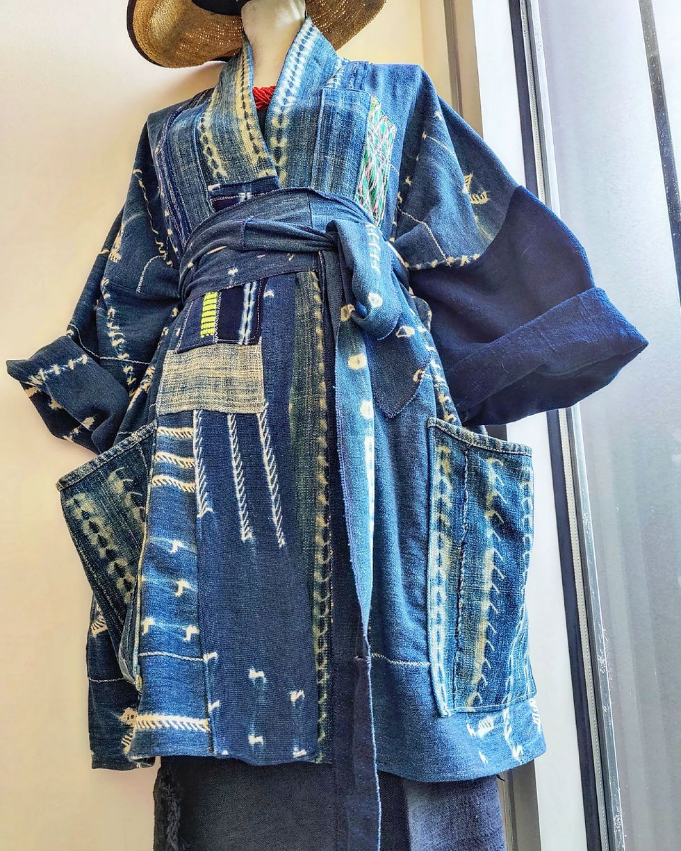 Thumbnail: PRE-ORDER. Custom jacket ALL AFRICAN INDIGO TEXTILE 