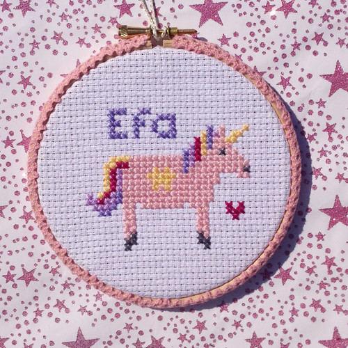 B01 Unicorn Hoop Nia Cross Stitch