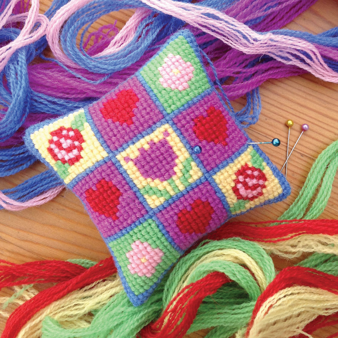 N02 Patchwork Garden Pincushion