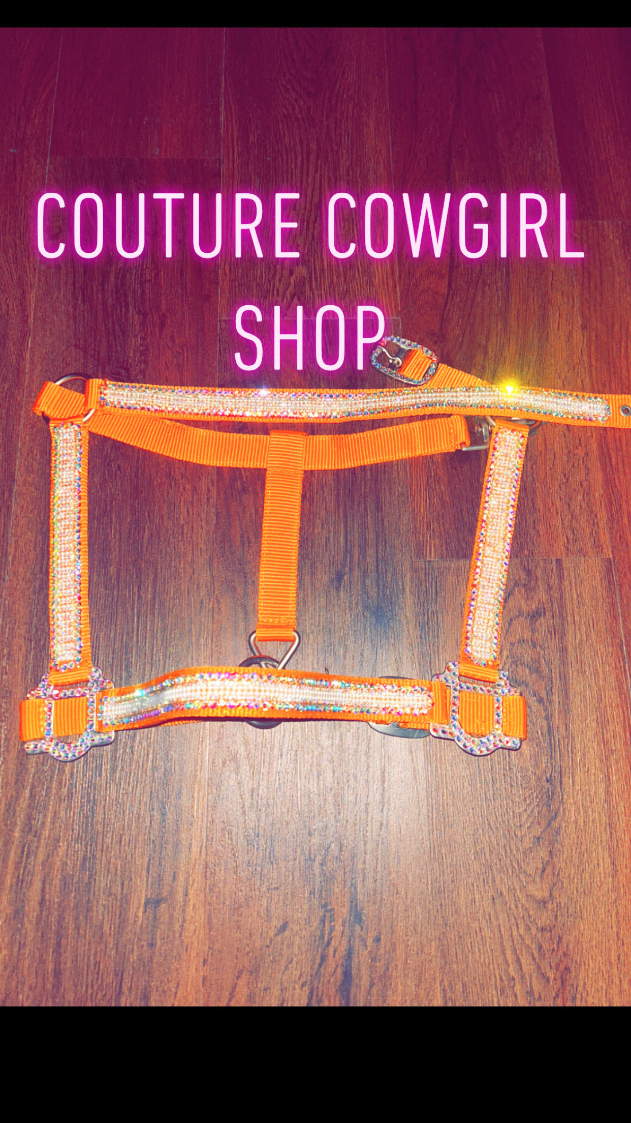 Orange Halter with AB Bling