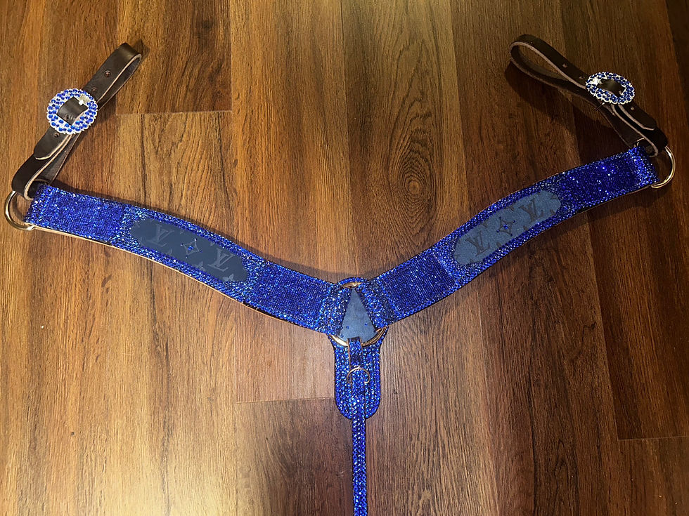 Thumbnail: Royal Blue Bling Breast Collar