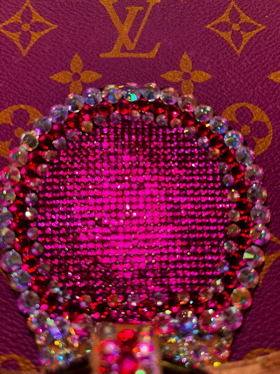 Thumbnail: Fuchsia Pink and AB Rhinestone Breast Collar