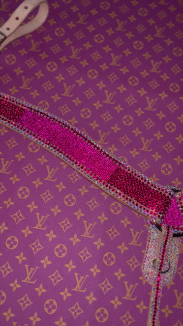 Thumbnail: Fuchsia Pink and AB Rhinestone Breast Collar