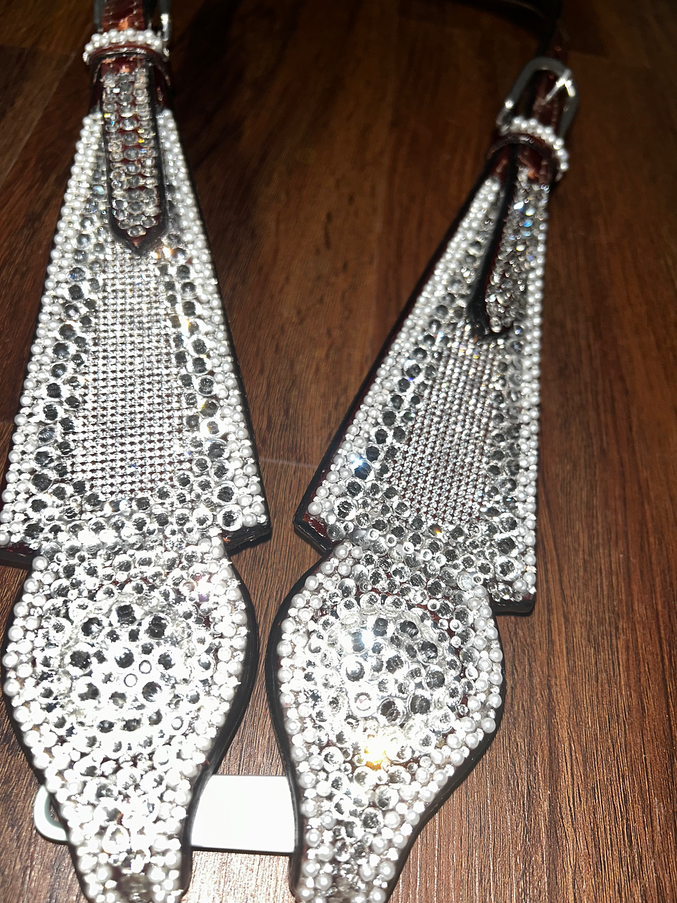 Thumbnail: Silver Bling and Pearls One-ear Headstall