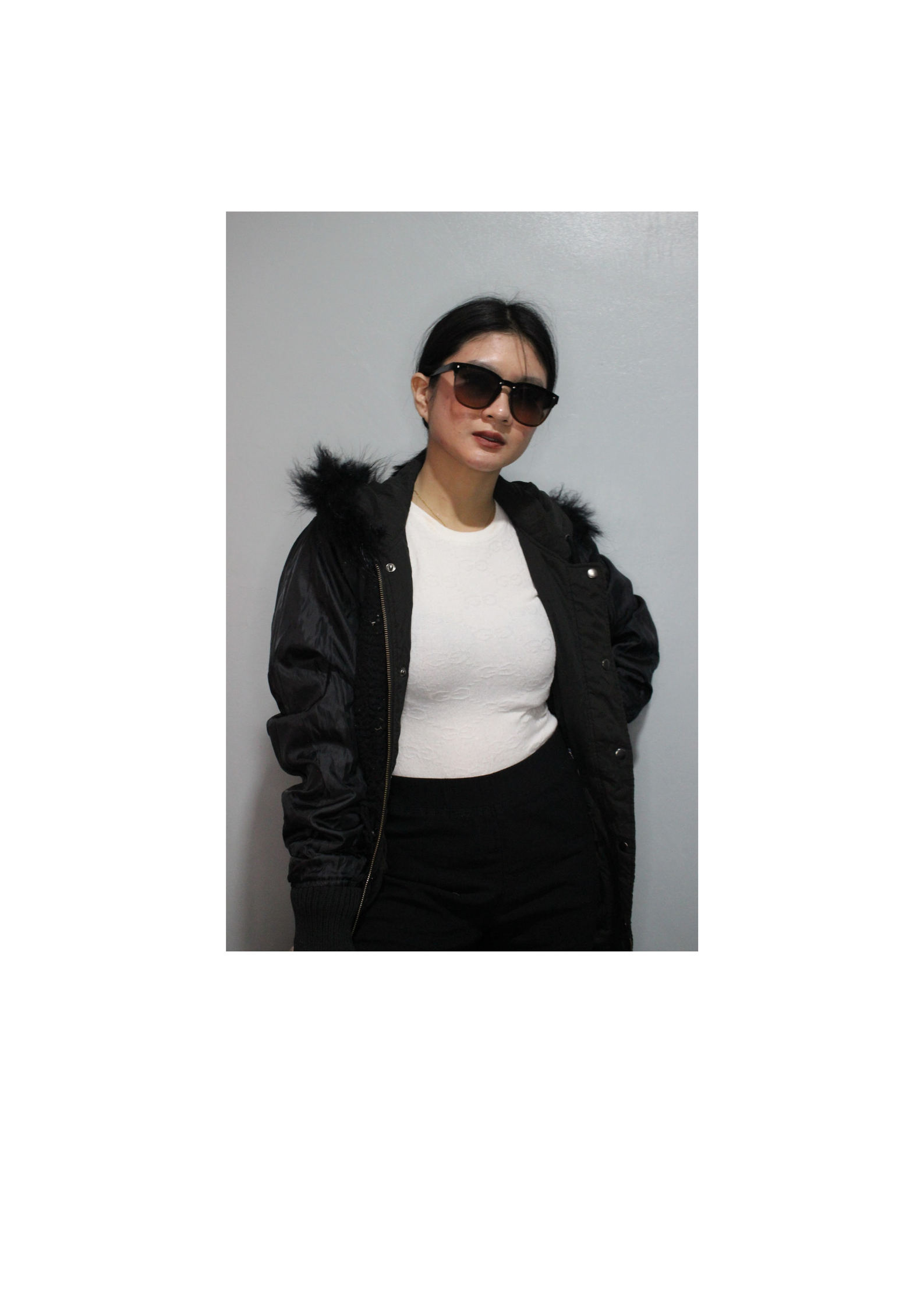 Black Faux Fur Lined Hooded Parka Jacket