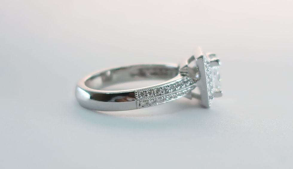 Thumbnail: Ladies Art-deco style Platinum Engagement Ring. 1.3/4ct tw