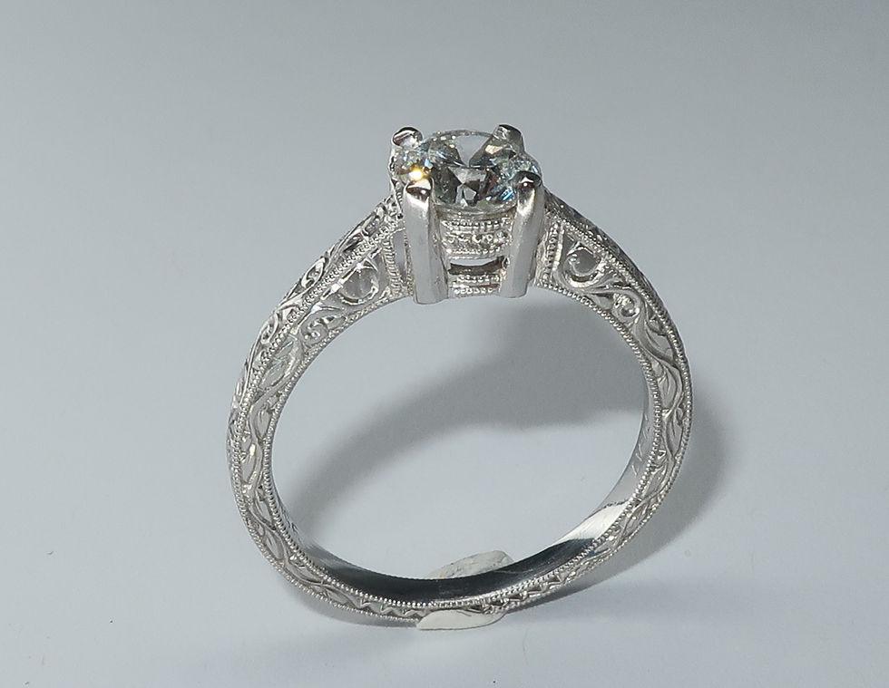 Thumbnail: Edwardian Style Hand Made Platinum Diamond Engagement Ring
