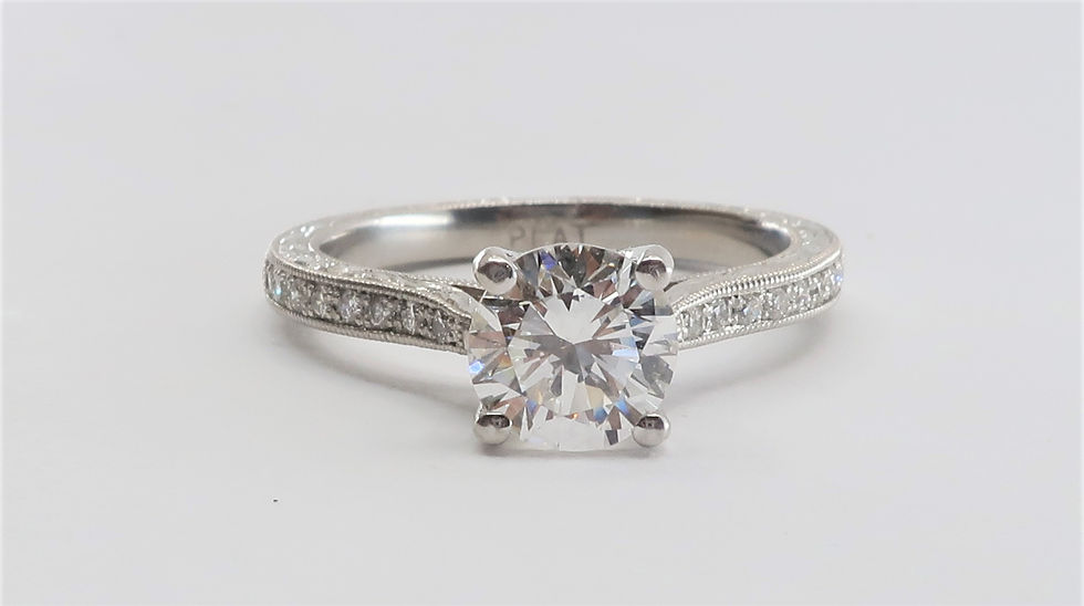Thumbnail: Ladies Art-Deco Style Platinum Diamond Engagement Ring. 1.15cttw