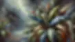 DALL·E 2024-08-12 18.56.43 - An abstract painting with slightly blurred exotic plants in t