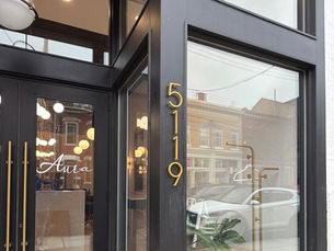 Outside of Aura Hair Studio in Lawrenceville