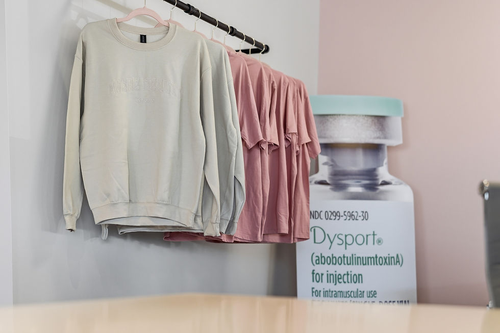 Merch and interior at Avere Beauty in Cranberry.
