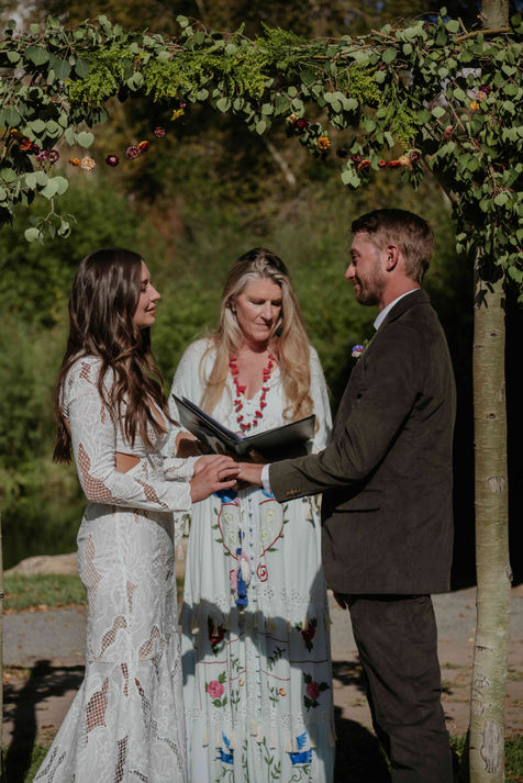 couple getting married in crested butte at the almont resort