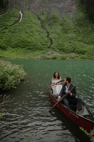 Eloping on an alpine lake in crested butte