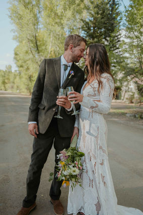 couple getting married in crested butte at the almont resort