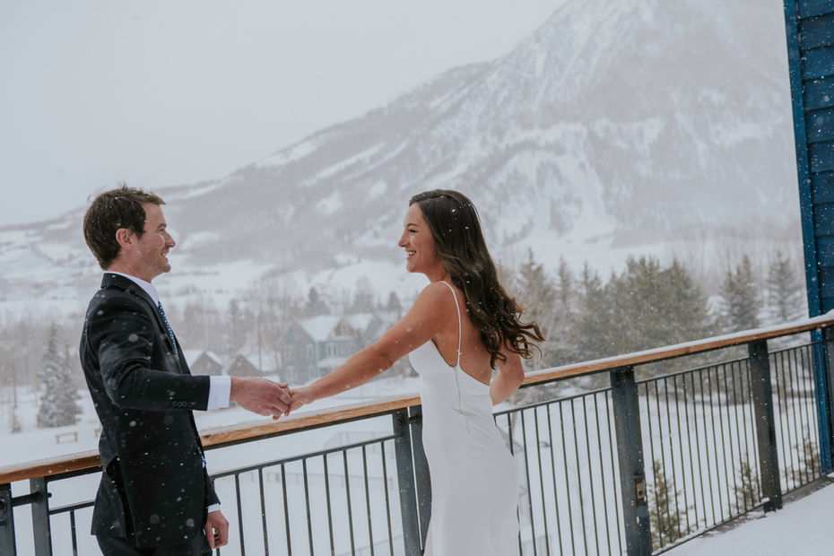couple getting married in crested butte at the center for the arts