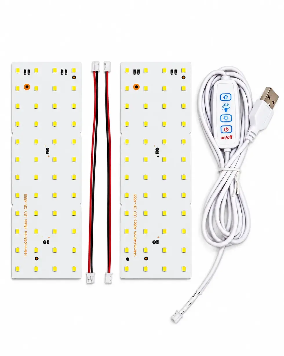 Thumbnail: 48 LED Warm White Backlight Board 5V with 1.5M USB 3-Button Dimmer Switch