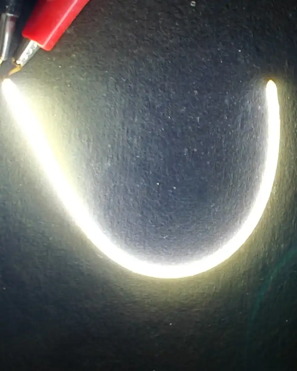 White 6500K Flexible LED Filament COB Light – 2mm Diameter, 3V, 190mm Length