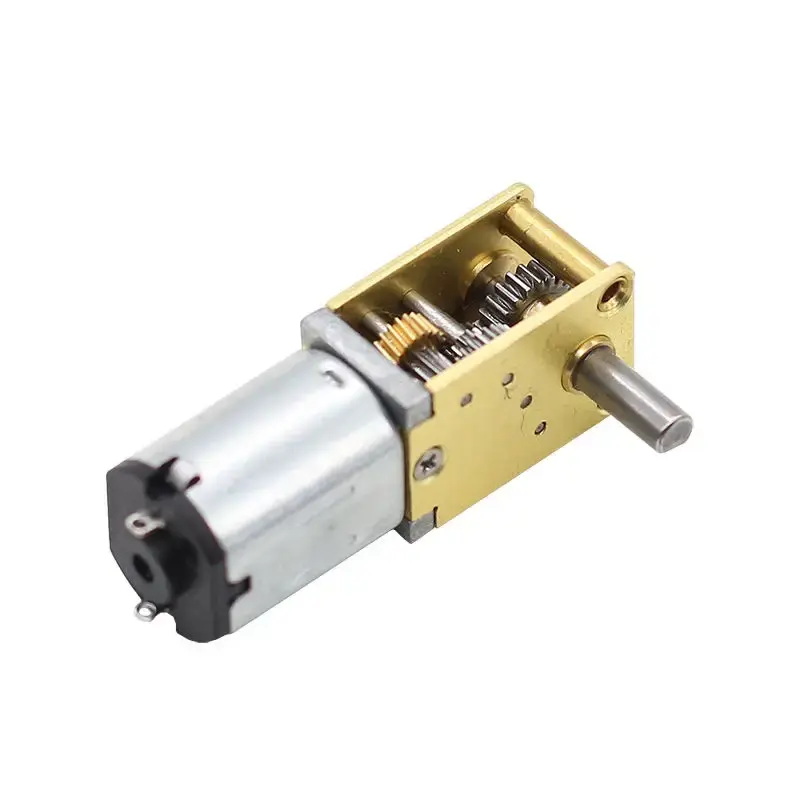 Thumbnail: 3V 7RPM 1218-N20 Motor Right Angle Worm Gear Motor Metal Gearbox D Shaft 3mm