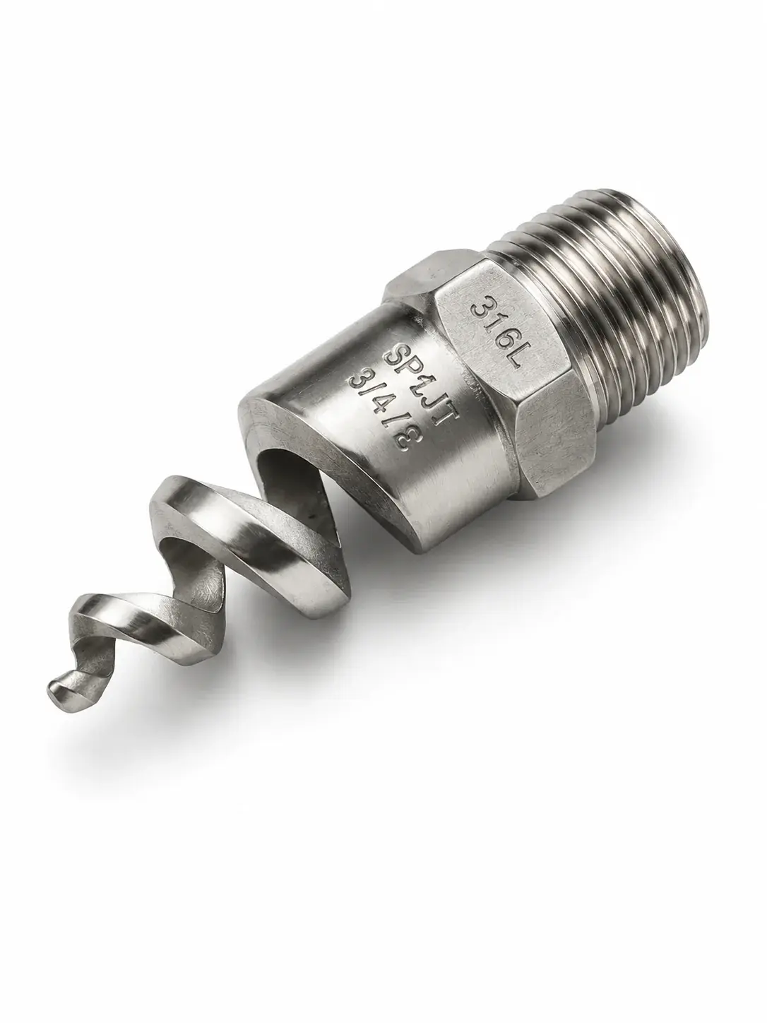 SS316 Spiral Spray Nozzle 3/4 Inch Full Cone for Industrial Spraying