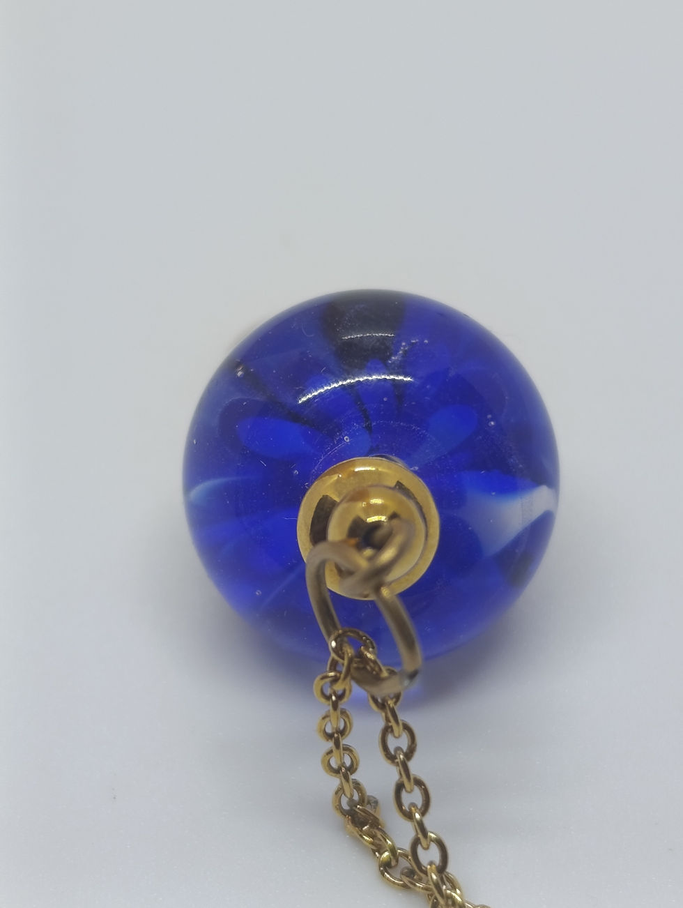 Miniature : Collier Fleur Bleu, Acier inoxydable