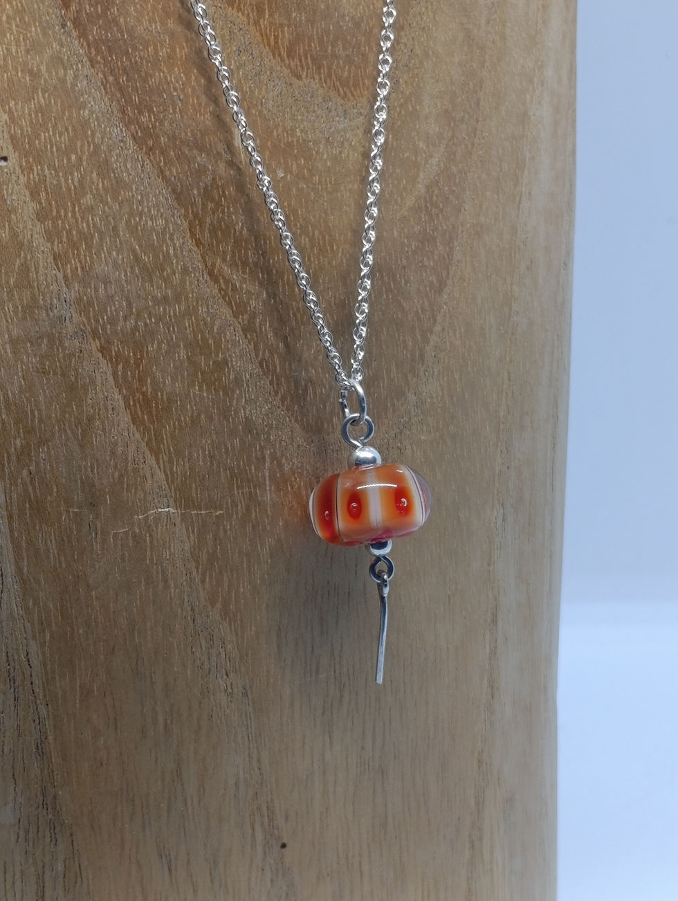 Miniature : Collier Bulle orange, Argent Massif