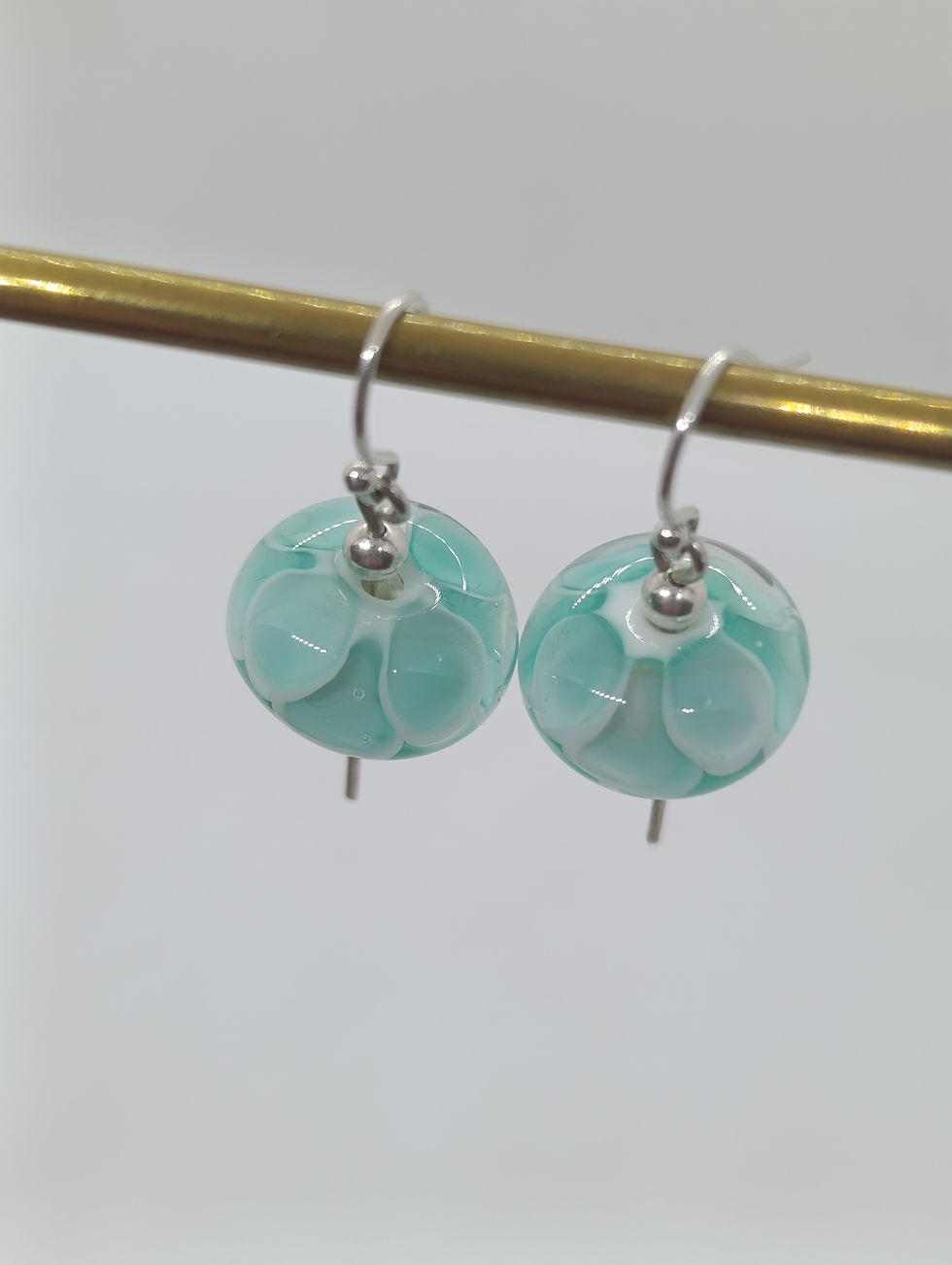 Miniature : Boucles d'oreille Écailles Bleu, Argent 