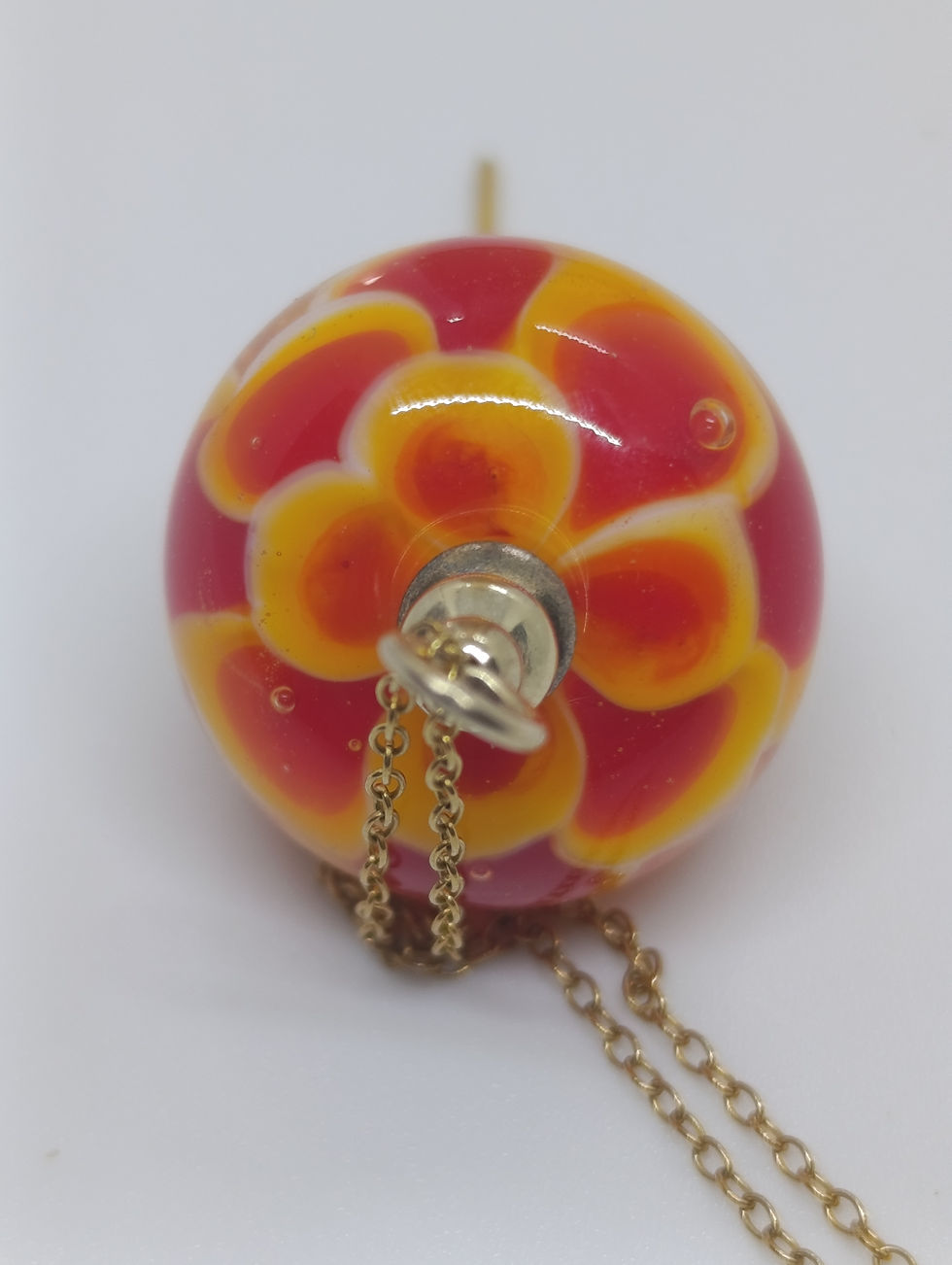 Miniature : Collier Pétale Jaune Orange, Plaqué Or