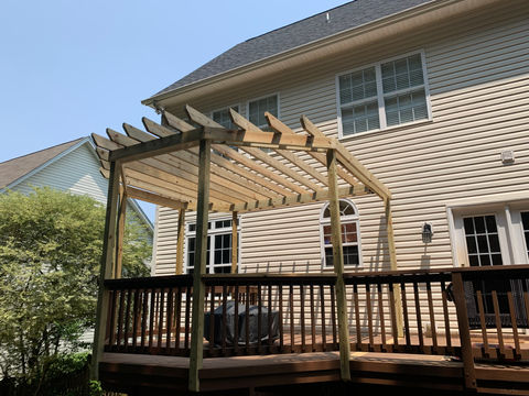 Lake Norman Deck and Patio specializes in custom made pergolas.