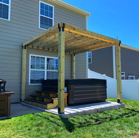 Lake Norman Deck and Patio specializes in custom made pergolas.