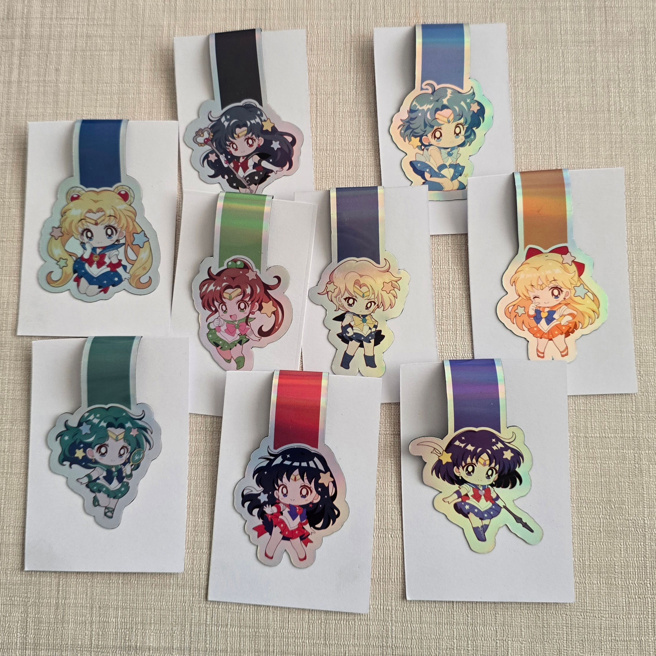 ⚔️Marcapáginas imantados holográficos · Sailor Moon – Colección Sailor Senshi