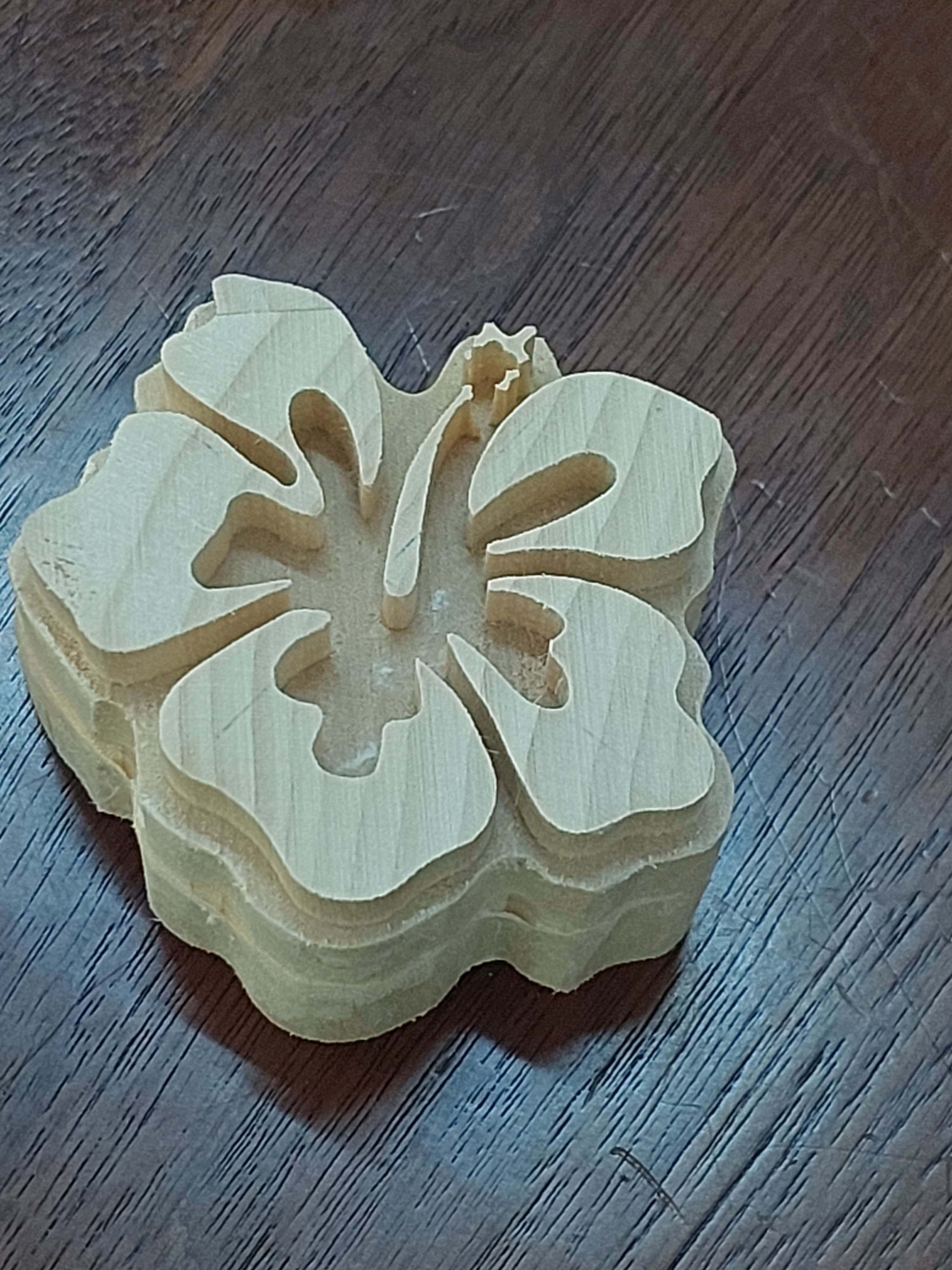 01 / Hibiscus Motifi Ahşap Baskı Kalıbı