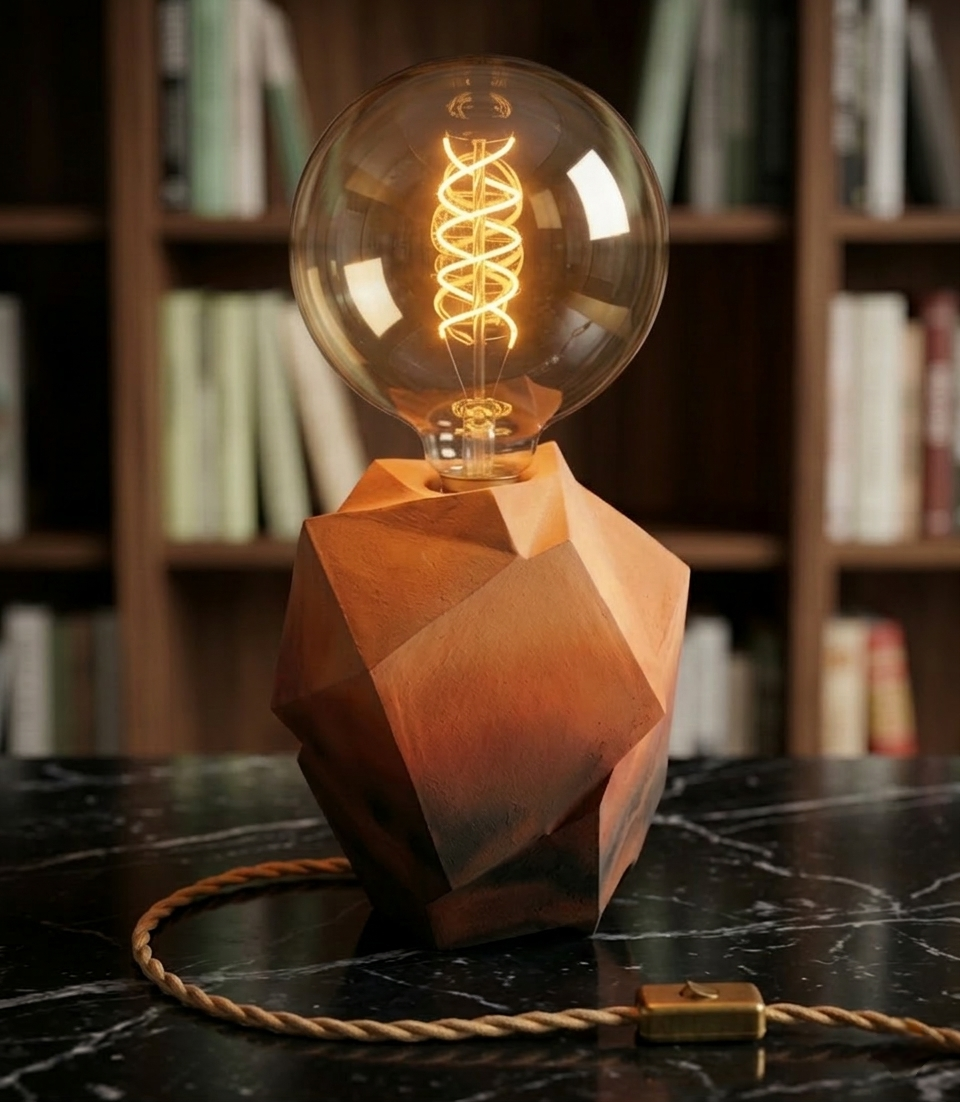 Silikon Kalıp | Helix Rock Abajur | Çap 12 cm h:13 cm