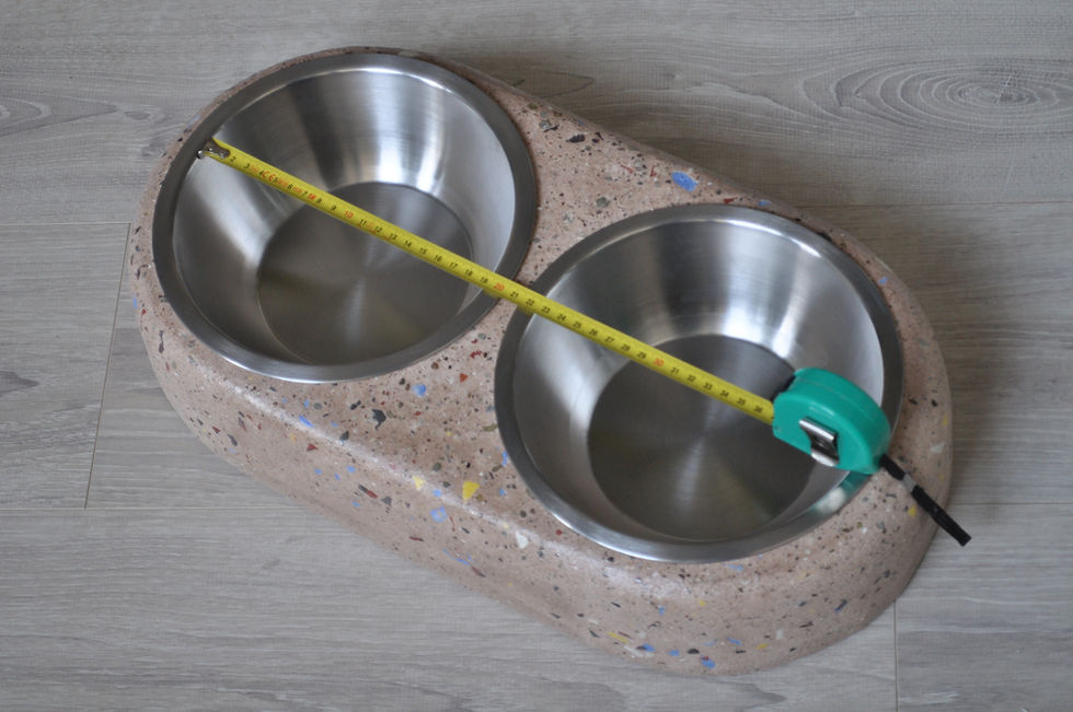 Küçük resim: Beton Terrazzo | Mama Kabı Çiftli | 2 x 1,6 Litre