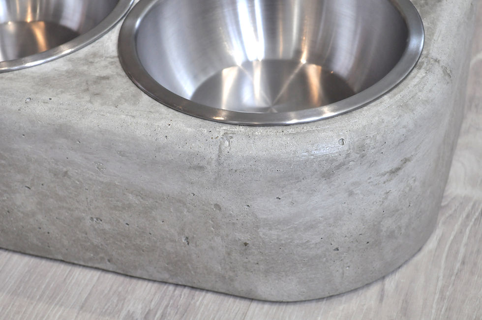 Küçük resim: Mama Kabı Çiftli | Brüt Beton Yüksek | 1,6 Litre