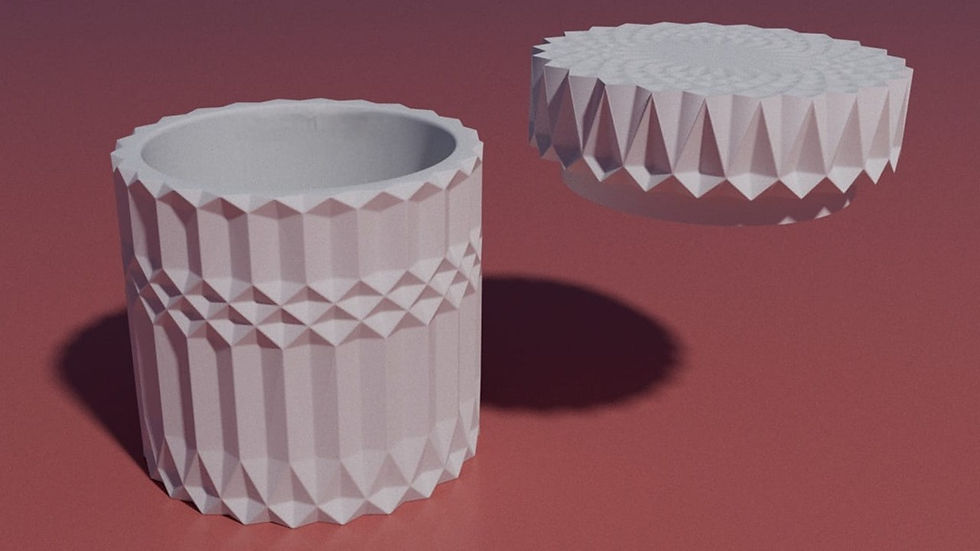 Thumbnail: Silicone Mold | Crystal Box | Diameter 10 cm | Height 9.5 cm + Height 2.5 cm Lid