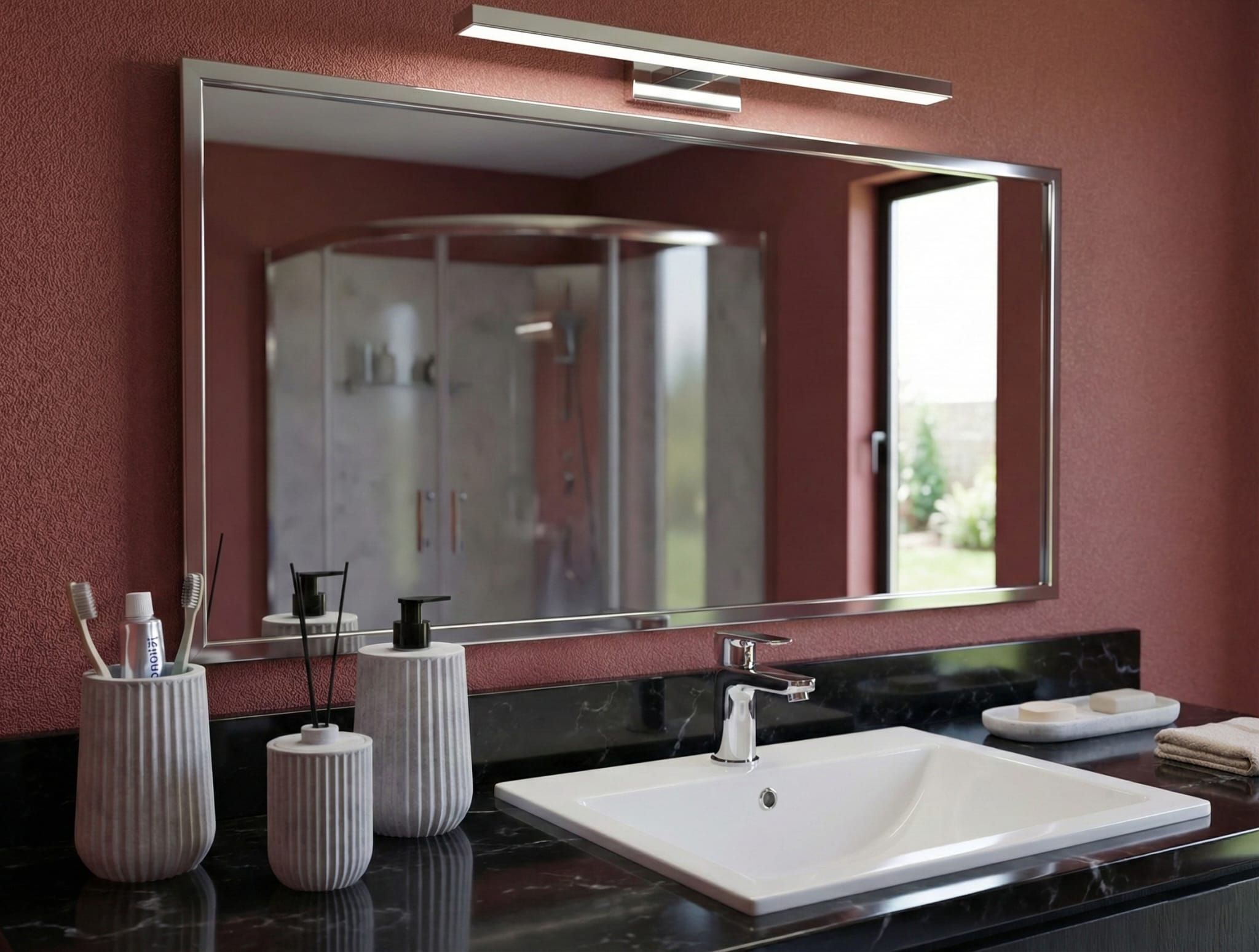 Beton Banyo Seti | Geniş Yivli Oval Form | Brüt Beton veya Renkli