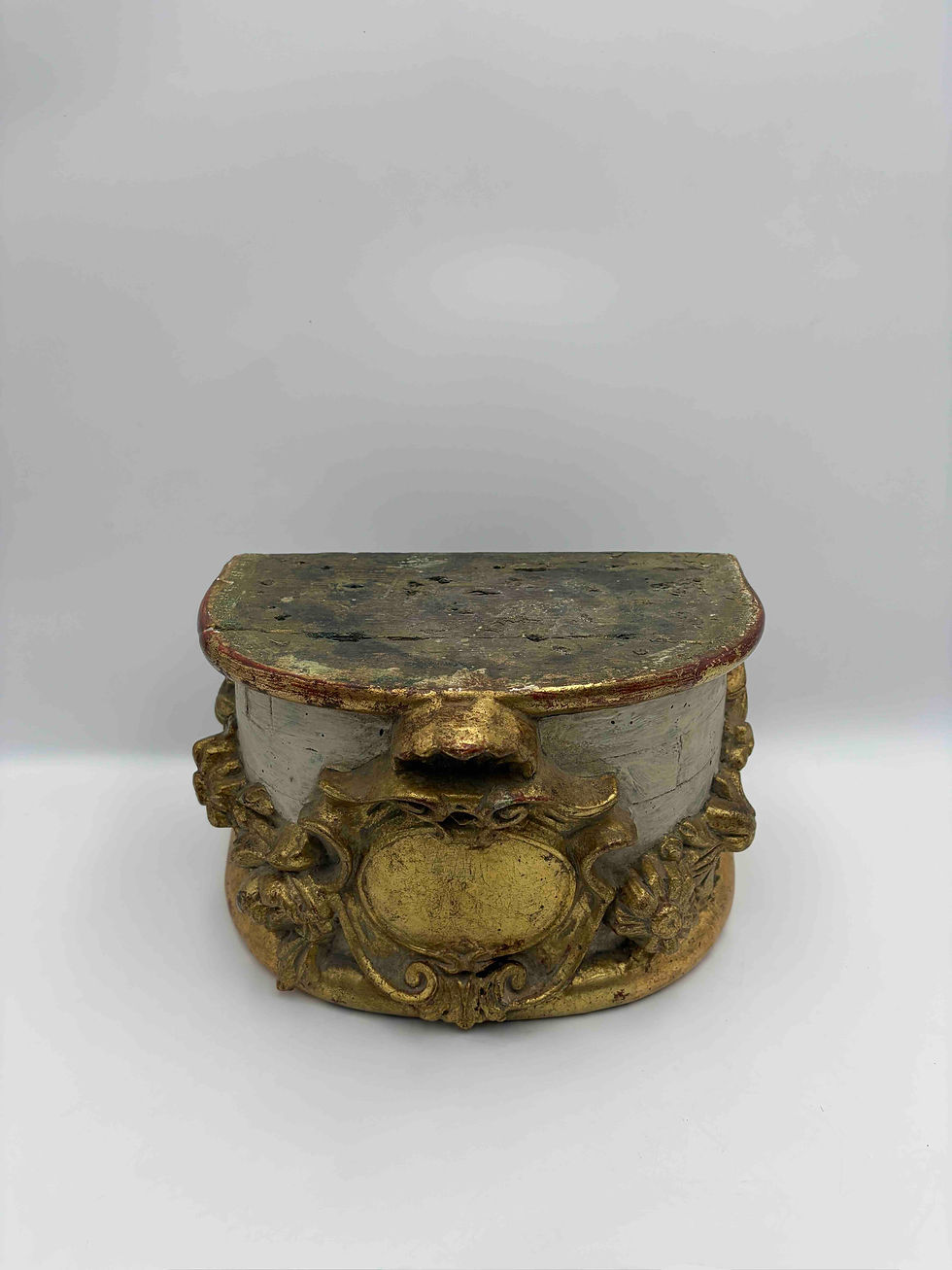 Miniature : Socle bois laqué et doré XVIIIe siècle