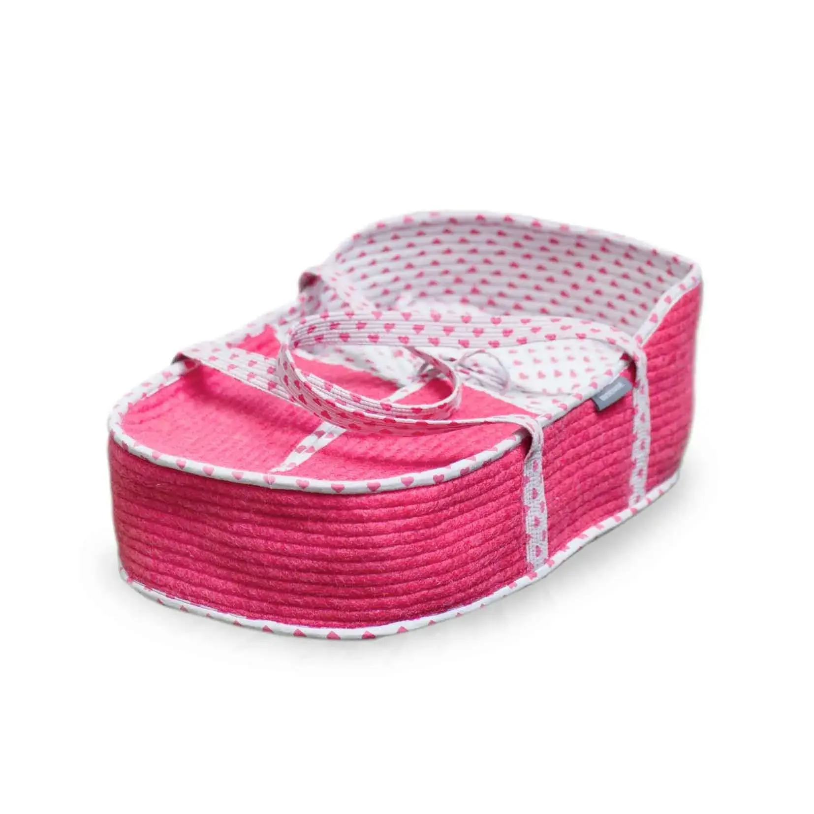 Couffin de poupée en feutre rose