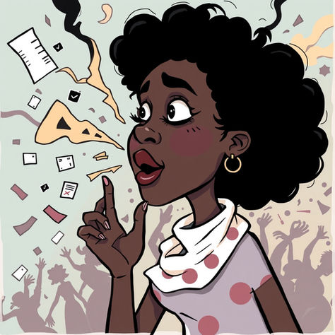 Black woman whispering into the void
