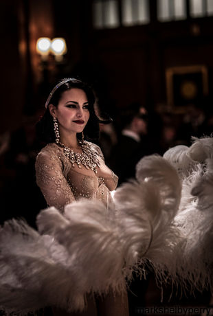 Magnum Opus Productions Hudson Valley Event Entertainment. Feather Flapper girls, Art Deco, speakeasy showgirls. Martina Markota. angel charity gala