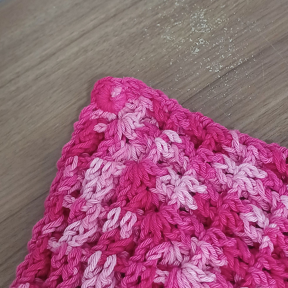 Miniatura: Descanso de Panela em Crochê - Leque - Rosa
