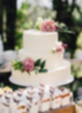 white floral buttercream wedding cake
