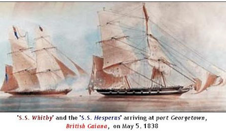 When did the first ship leave India for Guyana?