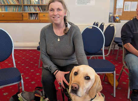 An image of Kirsten Barrett and her dog Oakey