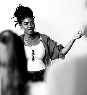 Woman teaching a class.