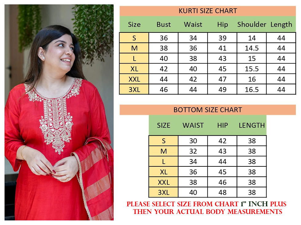 Thumbnail: Embroidered Georgette Kurti Pant Set with Dupatta Festive Ethnic Wear