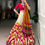 Thumbnail: Tie and Dye Printed Lehenga Choli with Tasar Silk Dupatta and Lace Border Work
