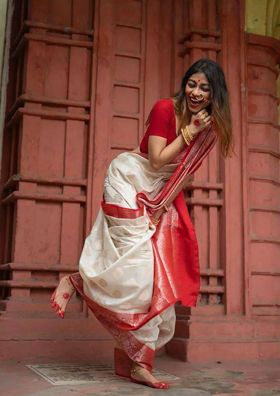 Thumbnail: Soft Lichi Silk Saree with Rich Pallu & Jacquard Weaving