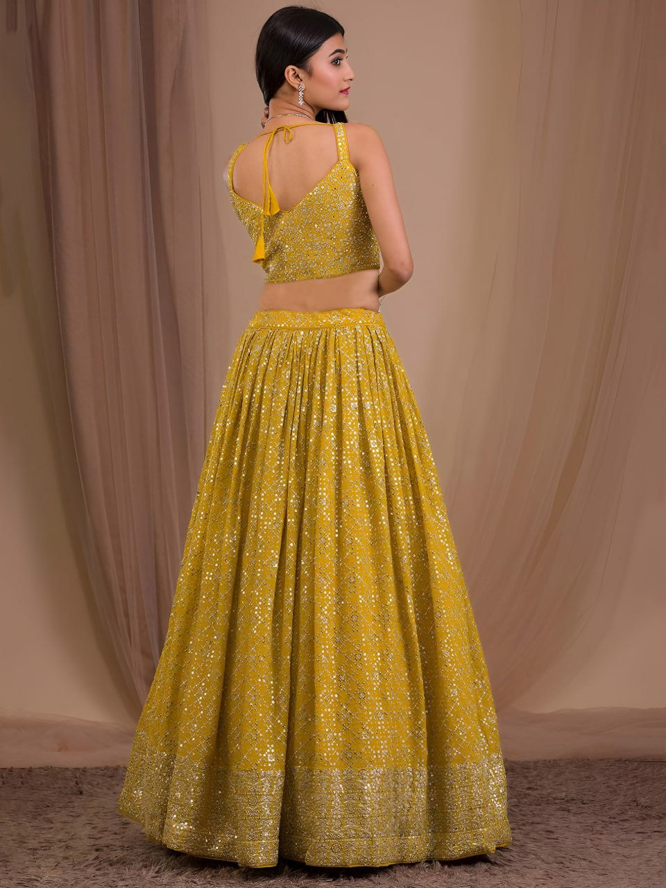 Thumbnail: Women's Premium Georgette Semi-Stitched Lehenga Choli with Soft Net Dupatta